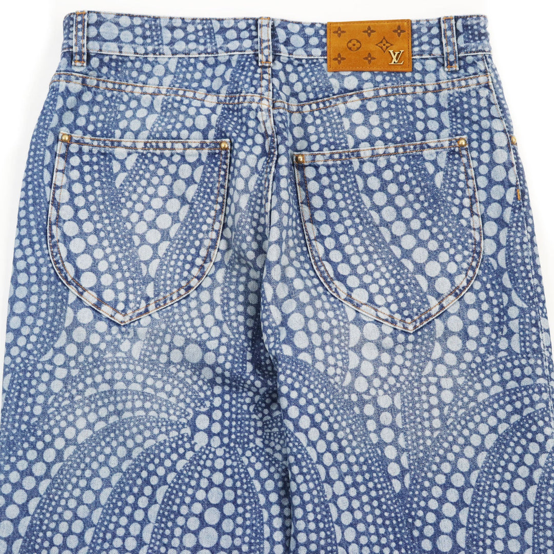 LOUIS VUITTON Denim pants Main: 100% cotton, Lining: 65% polyester, Lining: 35% cotton, Part: leather Indigo blue All Over Pumpkin Denim Pants mens 29 Used Authentic