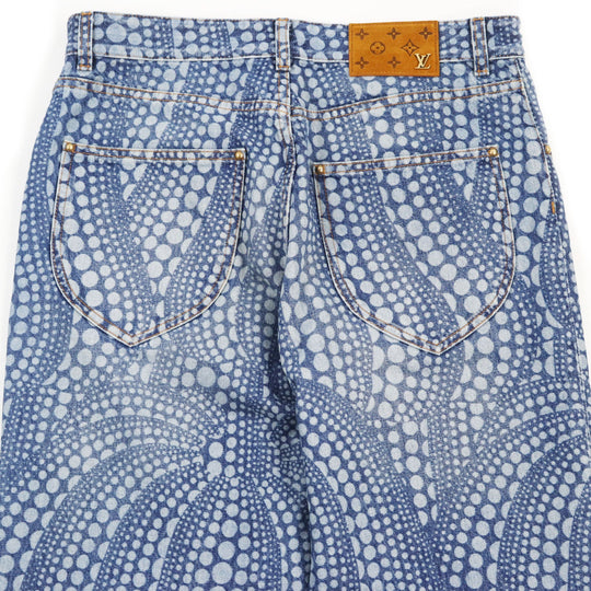 LOUIS VUITTON Denim pants Main: 100% cotton, Lining: 65% polyester, Lining: 35% cotton, Part: leather Indigo blue All Over Pumpkin Denim Pants mens 29 Used Authentic