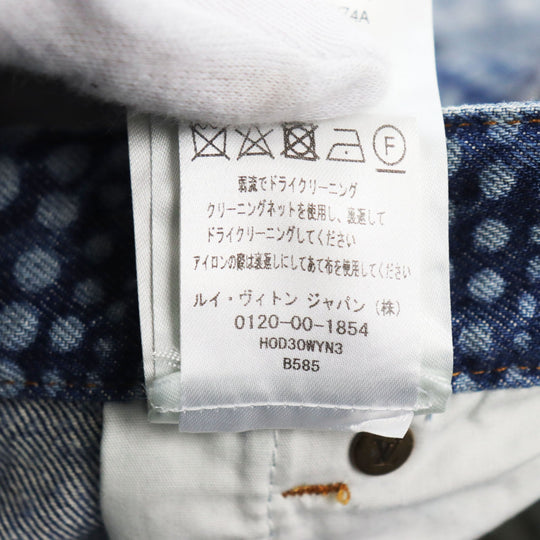 LOUIS VUITTON Denim pants Main: 100% cotton, Lining: 65% polyester, Lining: 35% cotton, Part: leather Indigo blue All Over Pumpkin Denim Pants mens 29 Used Authentic