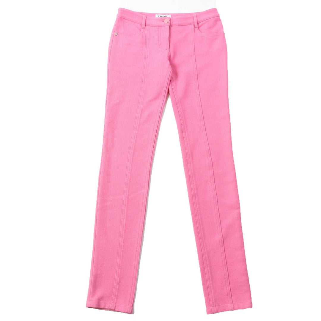 CHANEL skinny pants P45438 Main: 96% cotton, Main: 4% elastane (polyurethane) pink Women 34 Used Authentic