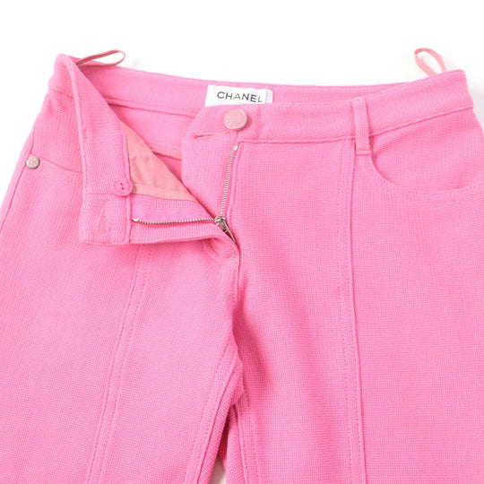 CHANEL skinny pants P45438 Main: 96% cotton, Main: 4% elastane (polyurethane) pink Women 34 Used Authentic
