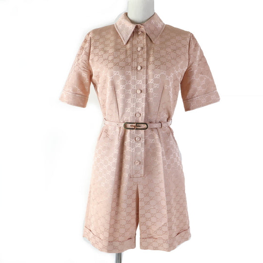 GUCCI Tsunagi 691496 Main: 59% cotton, Main: 41% rayon, Lining: 76% acetate, Lining: 24% silk, Part: leather pink Women 36 Used Authentic