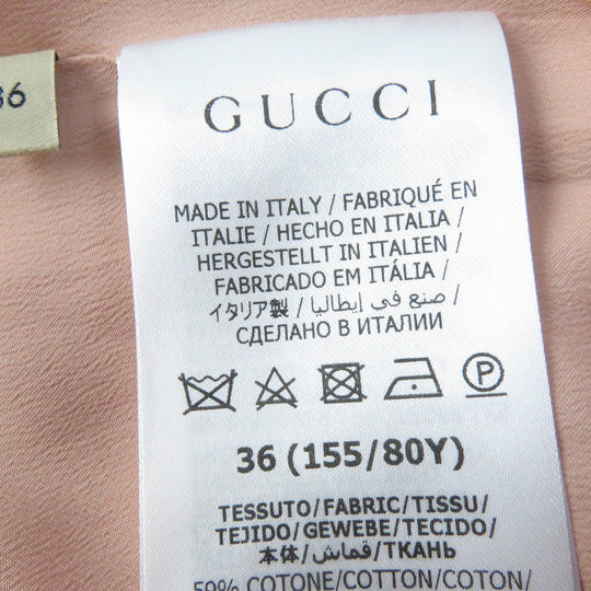 GUCCI Tsunagi 691496 Main: 59% cotton, Main: 41% rayon, Lining: 76% acetate, Lining: 24% silk, Part: leather pink Women 36 Used Authentic