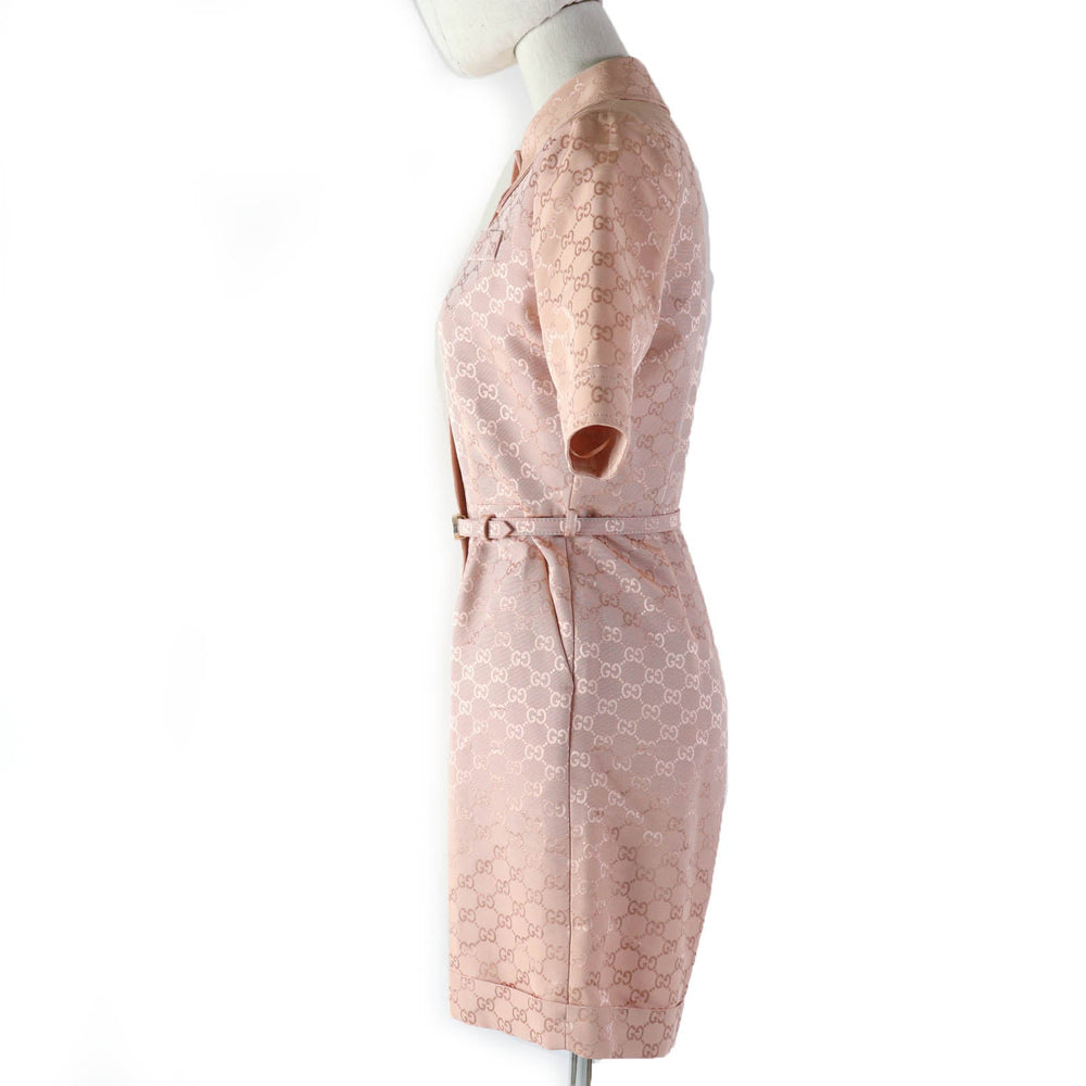 GUCCI Tsunagi 691496 Main: 59% cotton, Main: 41% rayon, Lining: 76% acetate, Lining: 24% silk, Part: leather pink Women 36 Used Authentic
