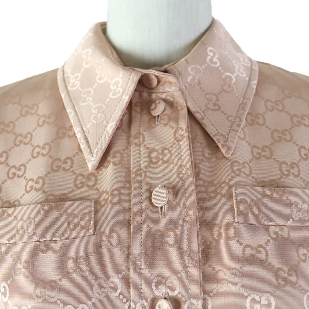 GUCCI Tsunagi 691496 Main: 59% cotton, Main: 41% rayon, Lining: 76% acetate, Lining: 24% silk, Part: leather pink Women 36 Used Authentic