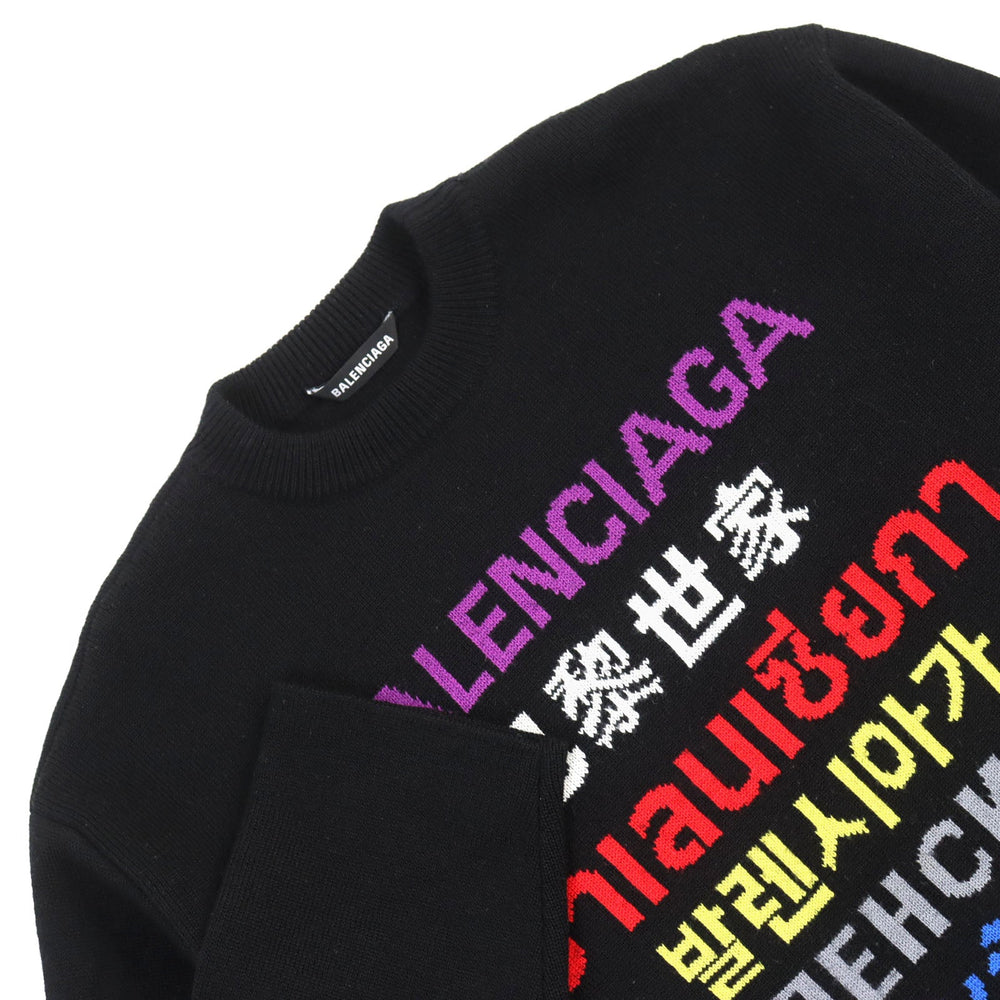 BALENCIAGA knit 646491 Main: 97% wool, Main: 2% nylon, Main: 1% polyurethane Black type Multicolor Languages mens S Used Authentic