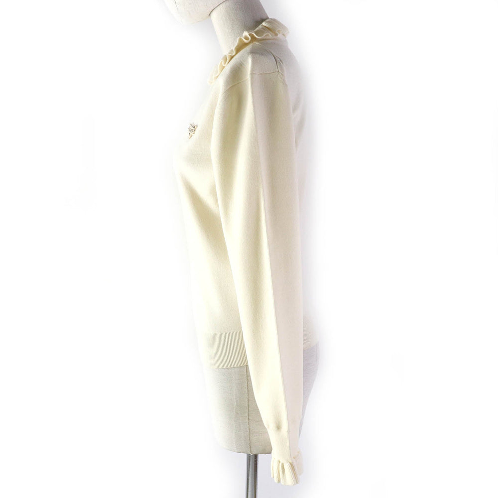 LOUIS VUITTON knit Outer material: 90% wool, Outer material: 8% polyester, Outer material: 1% polyamide (nylon), Outer material: 1% polyurethane Ivory Women XS Used Authentic