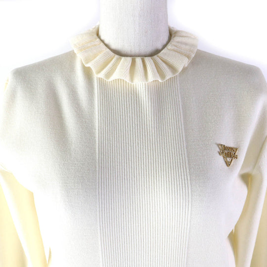 LOUIS VUITTON knit Outer material: 90% wool, Outer material: 8% polyester, Outer material: 1% polyamide (nylon), Outer material: 1% polyurethane Ivory Women XS Used Authentic