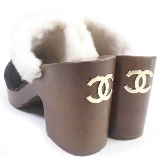 CHANEL Sandals G35368 Main: Suede leather black Women 36C Used Authentic
