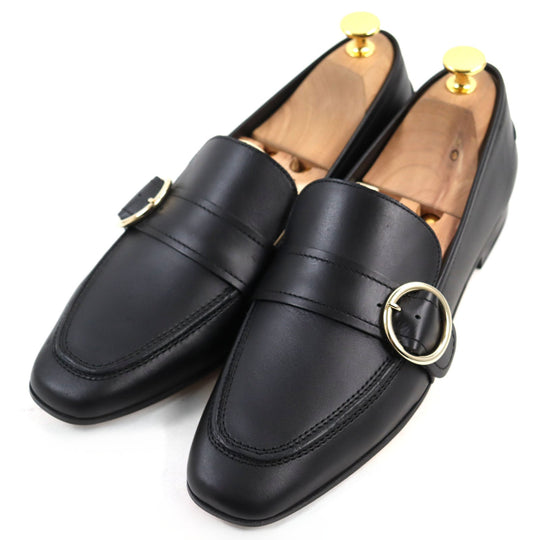 EMPORIO ARMANI Moccasin Main: Leather black mens 41 Used Authentic