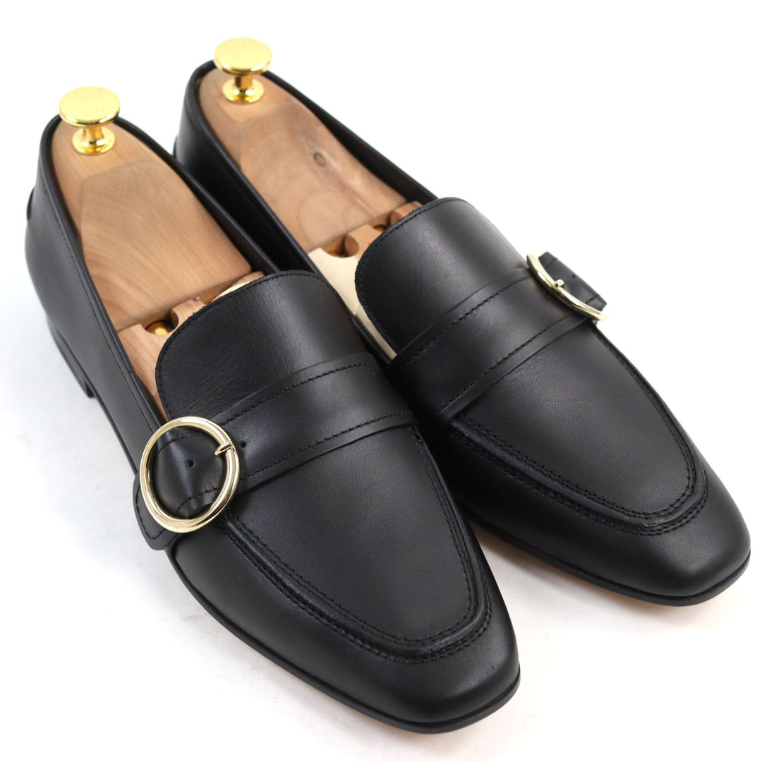 EMPORIO ARMANI Moccasin Main: Leather black mens 41 Used Authentic