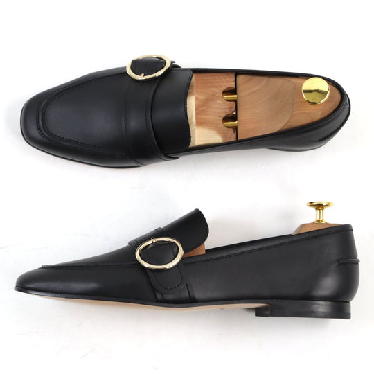 EMPORIO ARMANI Moccasin Main: Leather black mens 41 Used Authentic
