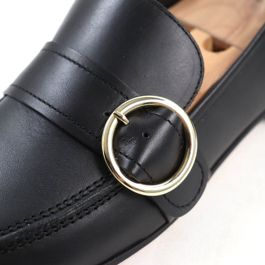 EMPORIO ARMANI Moccasin Main: Leather black mens 41 Used Authentic