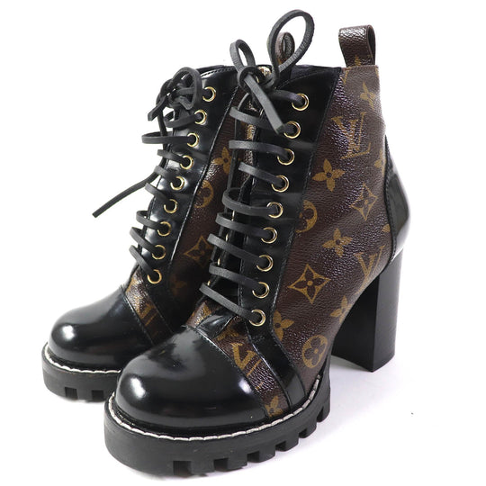 LOUIS VUITTON Ankle boots G34085 leather Two-tone color (brown) Star trail line 36