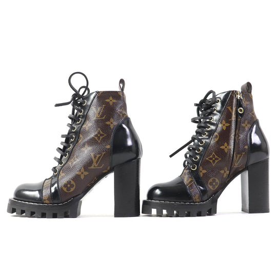 LOUIS VUITTON Ankle boots G34085 leather Two-tone color (brown) Star trail line 36