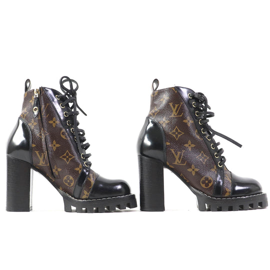 LOUIS VUITTON Ankle boots G34085 leather Two-tone color (brown) Star trail line 36