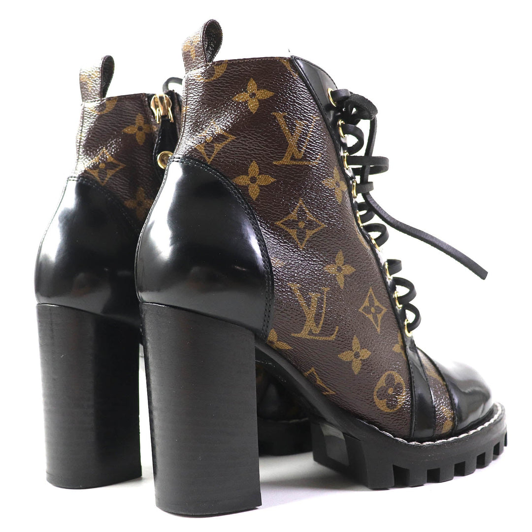 LOUIS VUITTON Ankle boots G34085 leather Two-tone color (brown) Star trail line 36