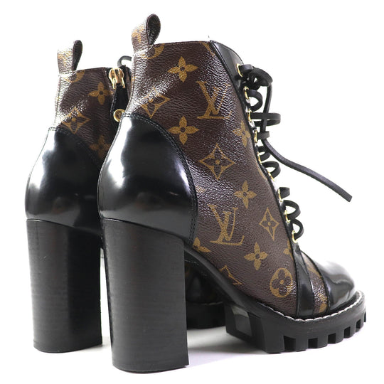 LOUIS VUITTON Ankle boots G34085 leather Two-tone color (brown) Star trail line 36