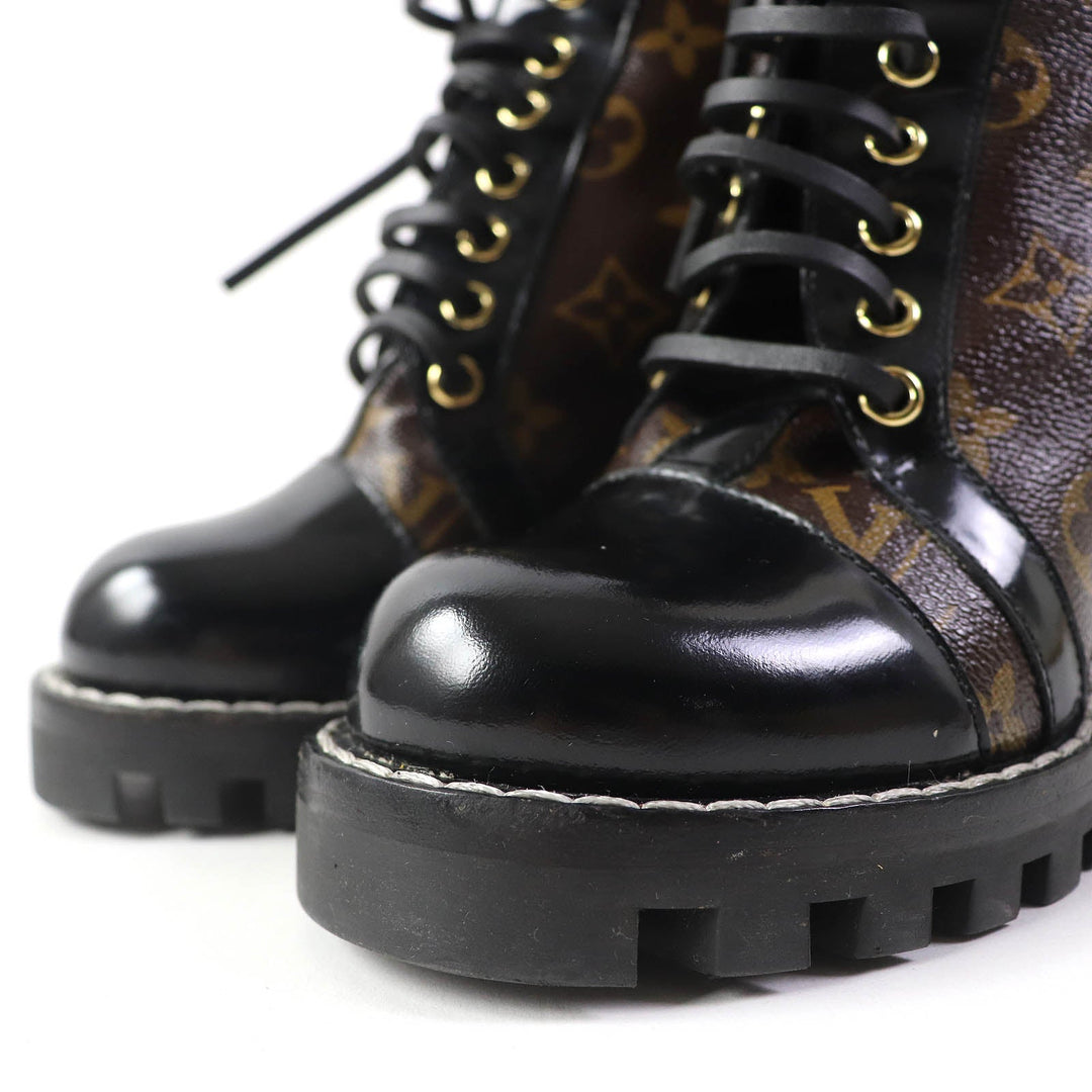 LOUIS VUITTON Ankle boots G34085 leather Two-tone color (brown) Star trail line 36