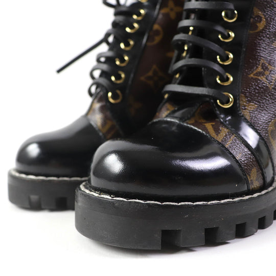 LOUIS VUITTON Ankle boots G34085 leather Two-tone color (brown) Star trail line 36