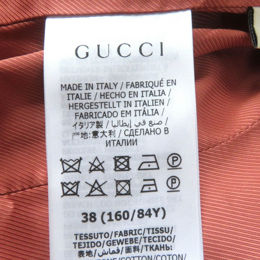 GUCCI coat 643299 ZAF5E Outer material: 63% cotton, 14% nylon, 14% rayon, 9% polyester, 100% rayon Orange brown beige Women 38 Used Authentic
