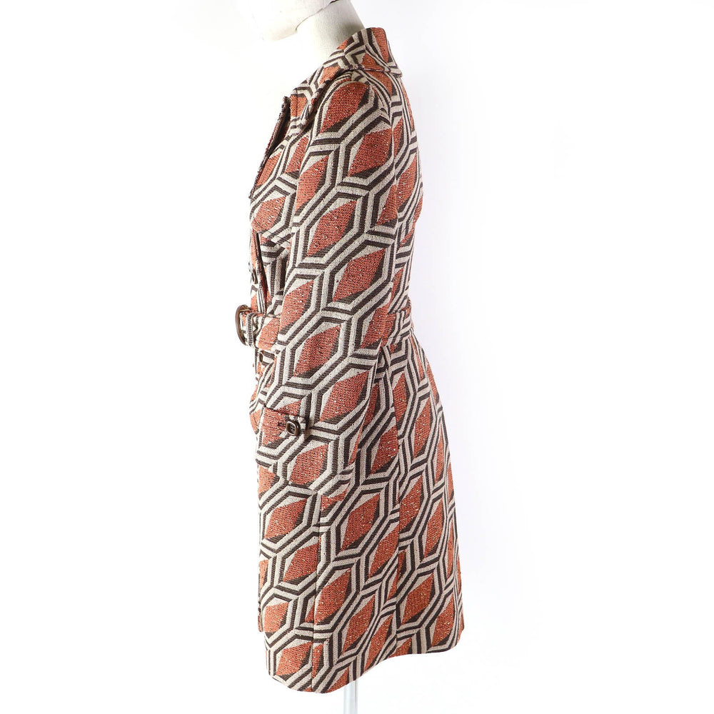 GUCCI coat 643299 ZAF5E Outer material: 63% cotton, 14% nylon, 14% rayon, 9% polyester, 100% rayon Orange brown beige Women 38 Used Authentic