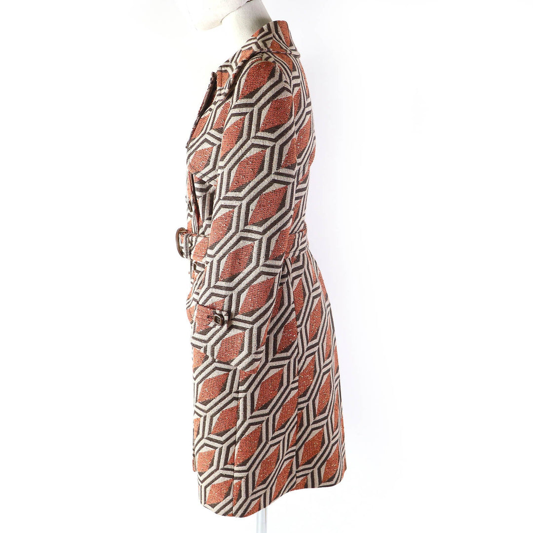 GUCCI coat 643299 ZAF5E Outer material: 63% cotton, 14% nylon, 14% rayon, 9% polyester, 100% rayon Orange brown beige Women 38 Used Authentic