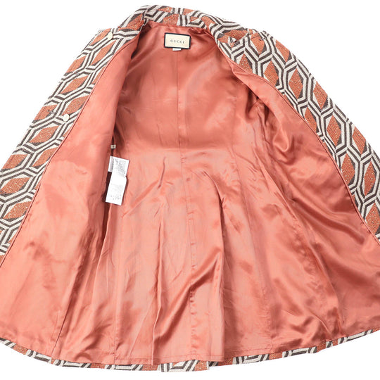 GUCCI coat 643299 ZAF5E Outer material: 63% cotton, 14% nylon, 14% rayon, 9% polyester, 100% rayon Orange brown beige Women 38 Used Authentic