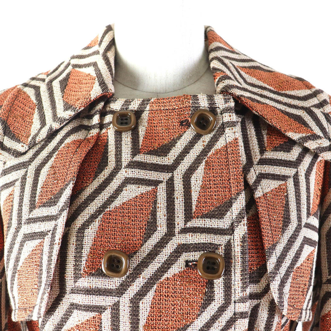 GUCCI coat 643299 ZAF5E Outer material: 63% cotton, 14% nylon, 14% rayon, 9% polyester, 100% rayon Orange brown beige Women 38 Used Authentic