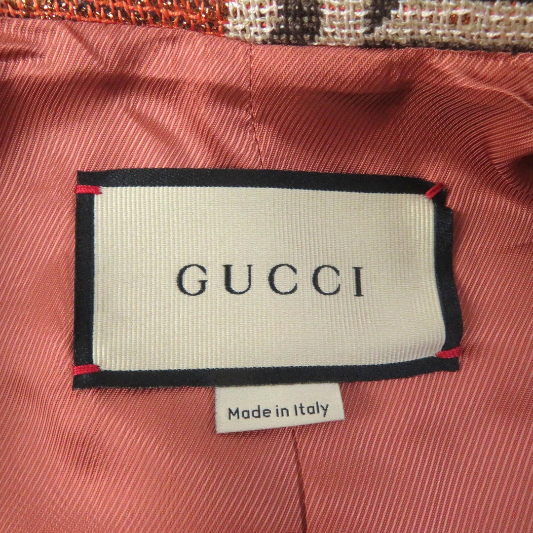 GUCCI coat 643299 ZAF5E Outer material: 63% cotton, 14% nylon, 14% rayon, 9% polyester, 100% rayon Orange brown beige Women 38 Used Authentic