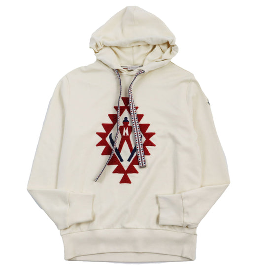 MONCLER Hoodie Main: 100% cotton, Part: 100% cotton, Part: 100% cotton, Part: 100% cotton Ivory mens L Used Authentic