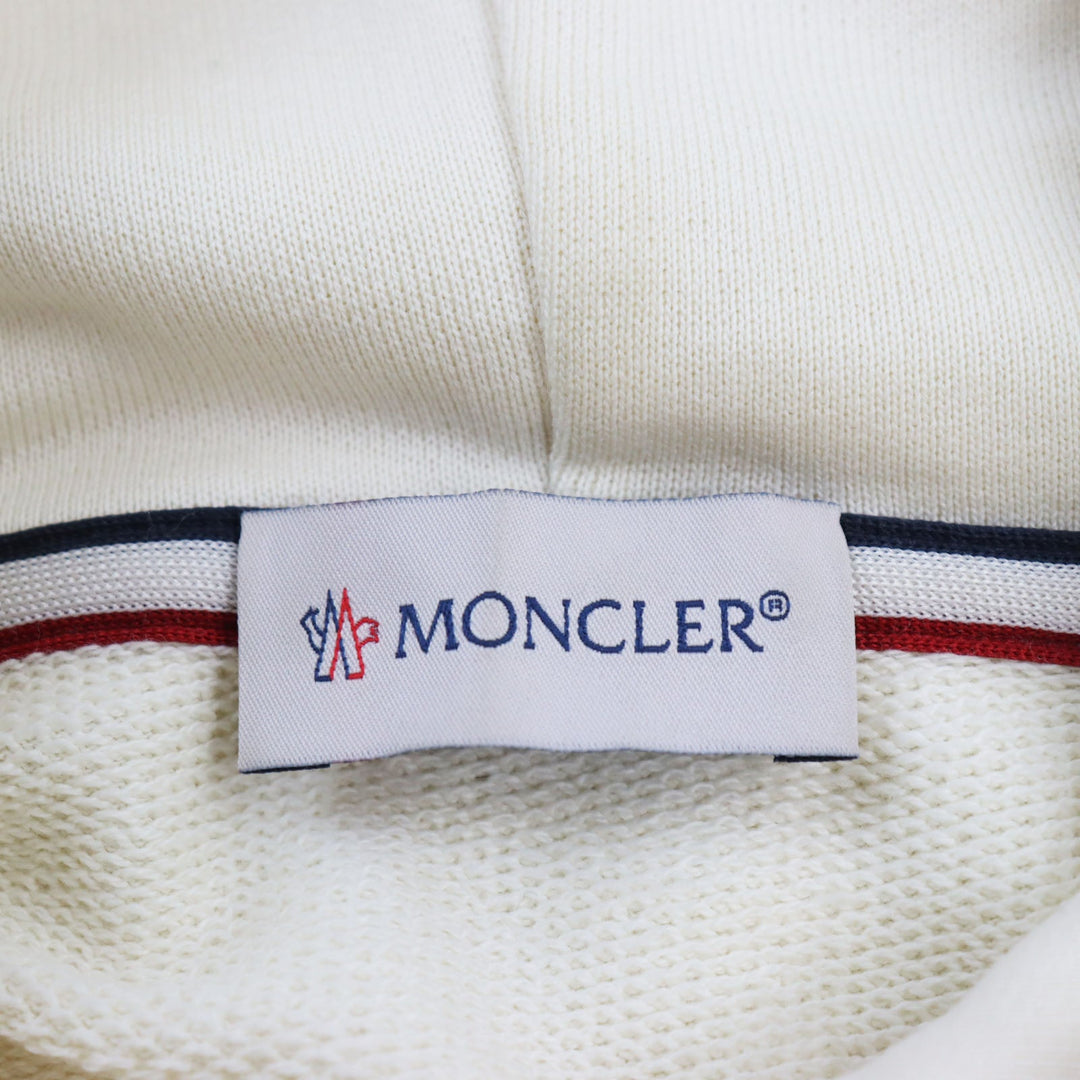 MONCLER Hoodie Main: 100% cotton, Part: 100% cotton, Part: 100% cotton, Part: 100% cotton Ivory mens L Used Authentic
