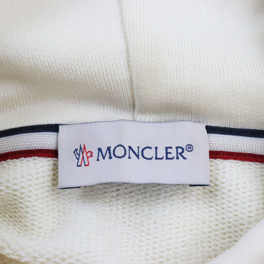 MONCLER Hoodie Main: 100% cotton, Part: 100% cotton, Part: 100% cotton, Part: 100% cotton Ivory mens L Used Authentic