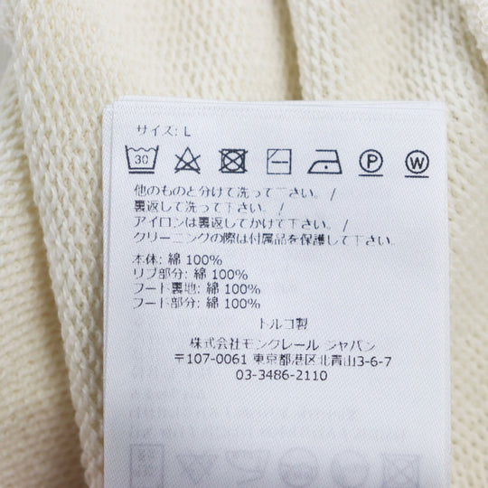 MONCLER Hoodie Main: 100% cotton, Part: 100% cotton, Part: 100% cotton, Part: 100% cotton Ivory mens L Used Authentic