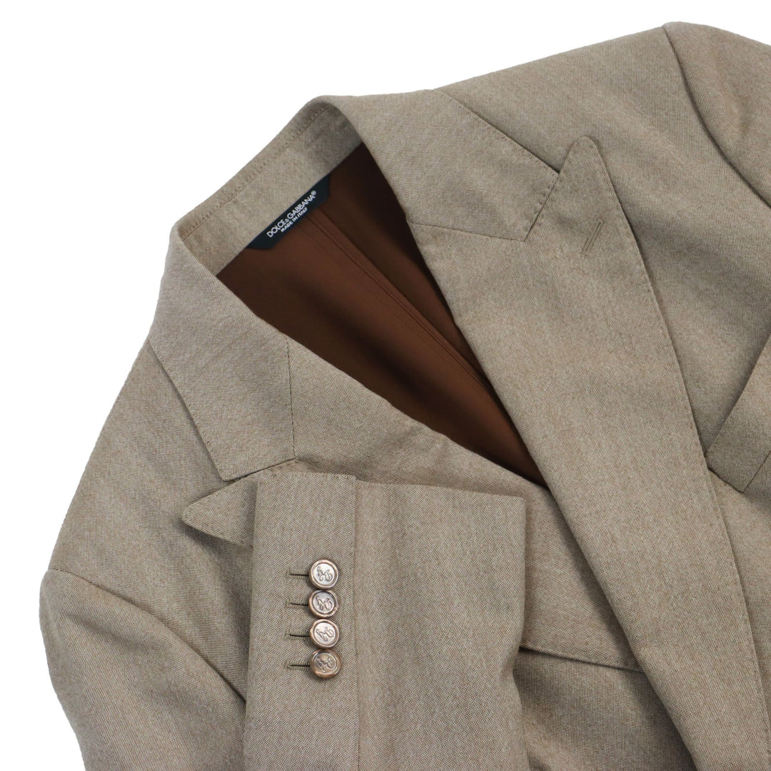 DOLCE&GABBANA tailored jacket Outer: 80% wool, Outer: 20% silk, Lining: 70% rayon, Lining: 30% cupra Brown mens 48 Used Authentic