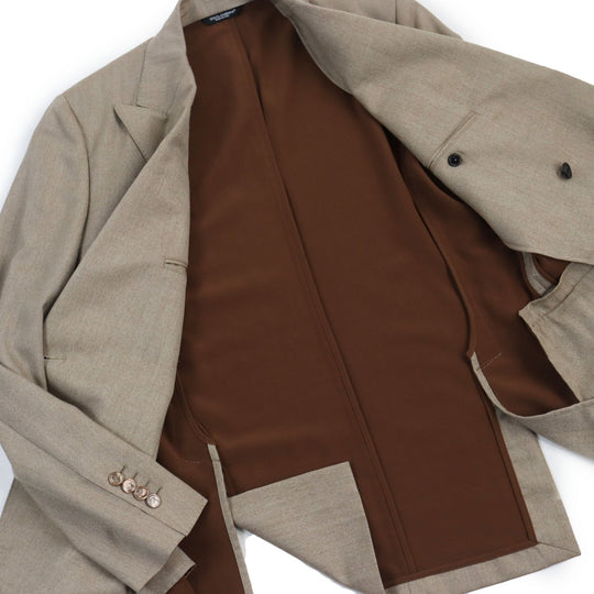 DOLCE&GABBANA tailored jacket Outer: 80% wool, Outer: 20% silk, Lining: 70% rayon, Lining: 30% cupra Brown mens 48 Used Authentic