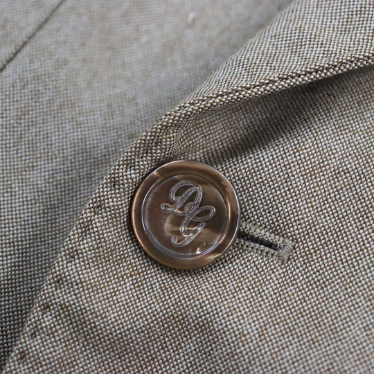 DOLCE&GABBANA tailored jacket Outer: 80% wool, Outer: 20% silk, Lining: 70% rayon, Lining: 30% cupra Brown mens 48 Used Authentic