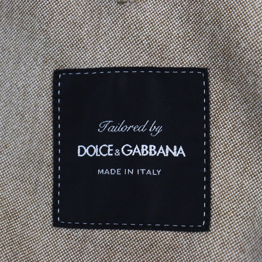 DOLCE&GABBANA tailored jacket Outer: 80% wool, Outer: 20% silk, Lining: 70% rayon, Lining: 30% cupra Brown mens 48 Used Authentic