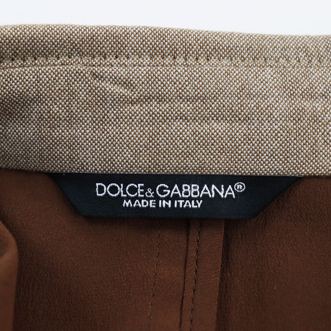 DOLCE&GABBANA tailored jacket Outer: 80% wool, Outer: 20% silk, Lining: 70% rayon, Lining: 30% cupra Brown mens 48 Used Authentic