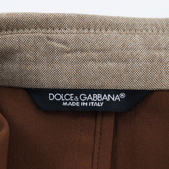 DOLCE&GABBANA tailored jacket Outer: 80% wool, Outer: 20% silk, Lining: 70% rayon, Lining: 30% cupra Brown mens 48 Used Authentic