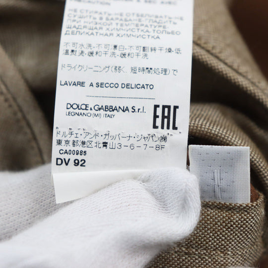DOLCE&GABBANA tailored jacket Outer: 80% wool, Outer: 20% silk, Lining: 70% rayon, Lining: 30% cupra Brown mens 48 Used Authentic