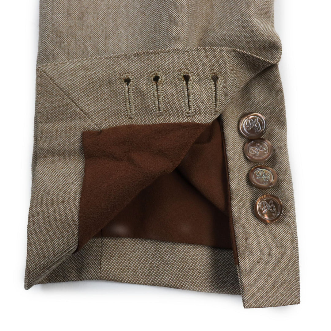 DOLCE&GABBANA tailored jacket Outer: 80% wool, Outer: 20% silk, Lining: 70% rayon, Lining: 30% cupra Brown mens 48 Used Authentic
