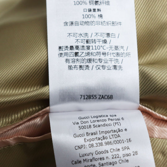 GUCCI tailored jacket 712855 Outer material: 54% wool, 33% cotton, 7% linen, 6% polyamide (nylon), 100% rayon lining, 100% cupra sleeve lining, 100% cotton pocket lining Blue Ivory HA HA HA CHECK JACKET mens 46 Used Authentic