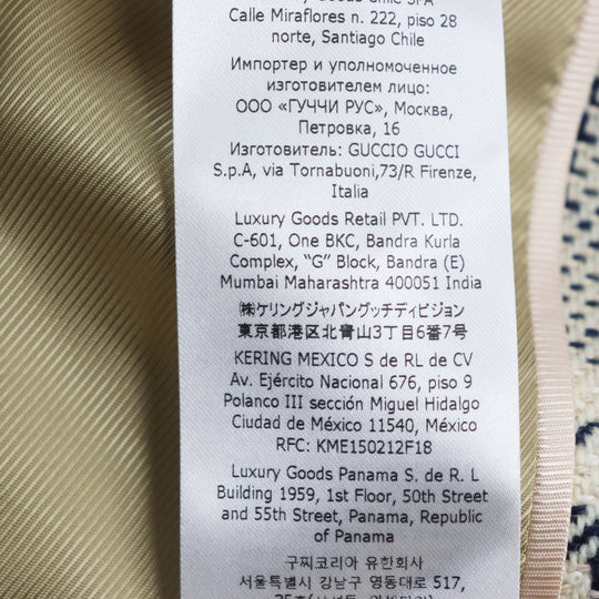 GUCCI tailored jacket 712855 Outer material: 54% wool, 33% cotton, 7% linen, 6% polyamide (nylon), 100% rayon lining, 100% cupra sleeve lining, 100% cotton pocket lining Blue Ivory HA HA HA CHECK JACKET mens 46 Used Authentic