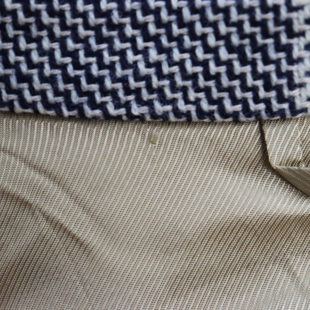 GUCCI tailored jacket 712855 Outer material: 54% wool, 33% cotton, 7% linen, 6% polyamide (nylon), 100% rayon lining, 100% cupra sleeve lining, 100% cotton pocket lining Blue Ivory HA HA HA CHECK JACKET mens 46 Used Authentic