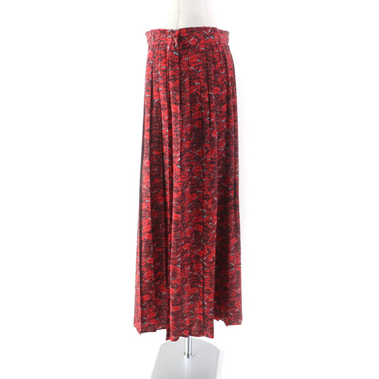 VALENTINO Long skirt VB3RA74062W Main: 100% silk Red Women 42 Used Authentic