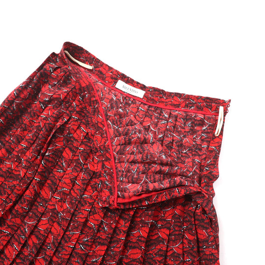 VALENTINO Long skirt VB3RA74062W Main: 100% silk Red Women 42 Used Authentic