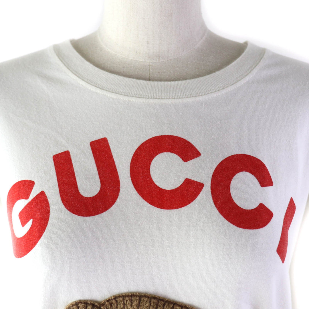 GUCCI Short sleeve T-shirt 717422 XJFNE Main: 100% cotton, part: 51% acrylic, part: 49% wool white Women XS Used Authentic