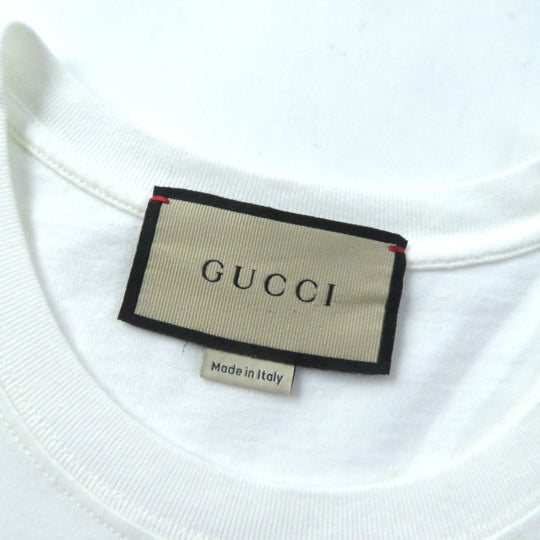 GUCCI Short sleeve T-shirt 717422 XJFNE Main: 100% cotton, part: 51% acrylic, part: 49% wool white Women XS Used Authentic