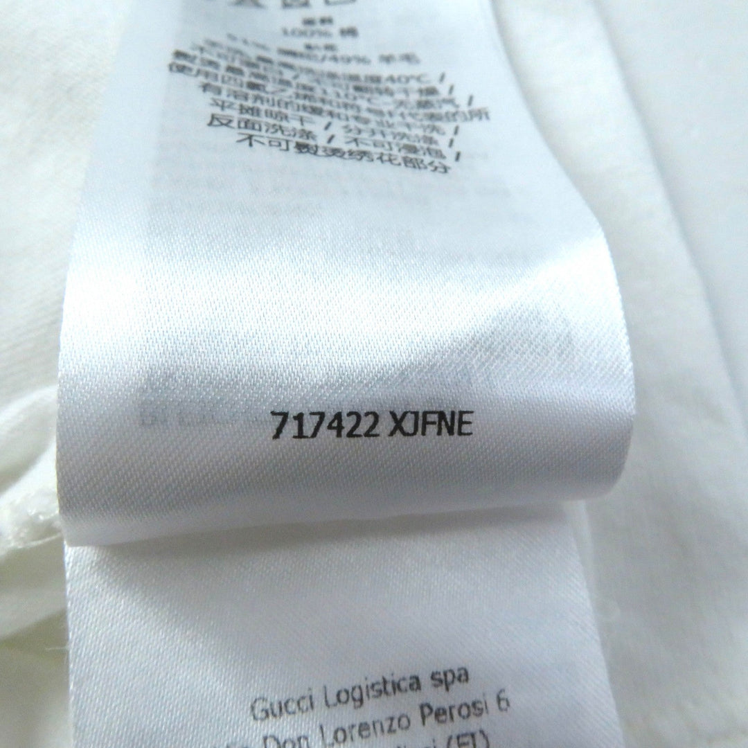 GUCCI Short sleeve T-shirt 717422 XJFNE Main: 100% cotton, part: 51% acrylic, part: 49% wool white Women XS Used Authentic